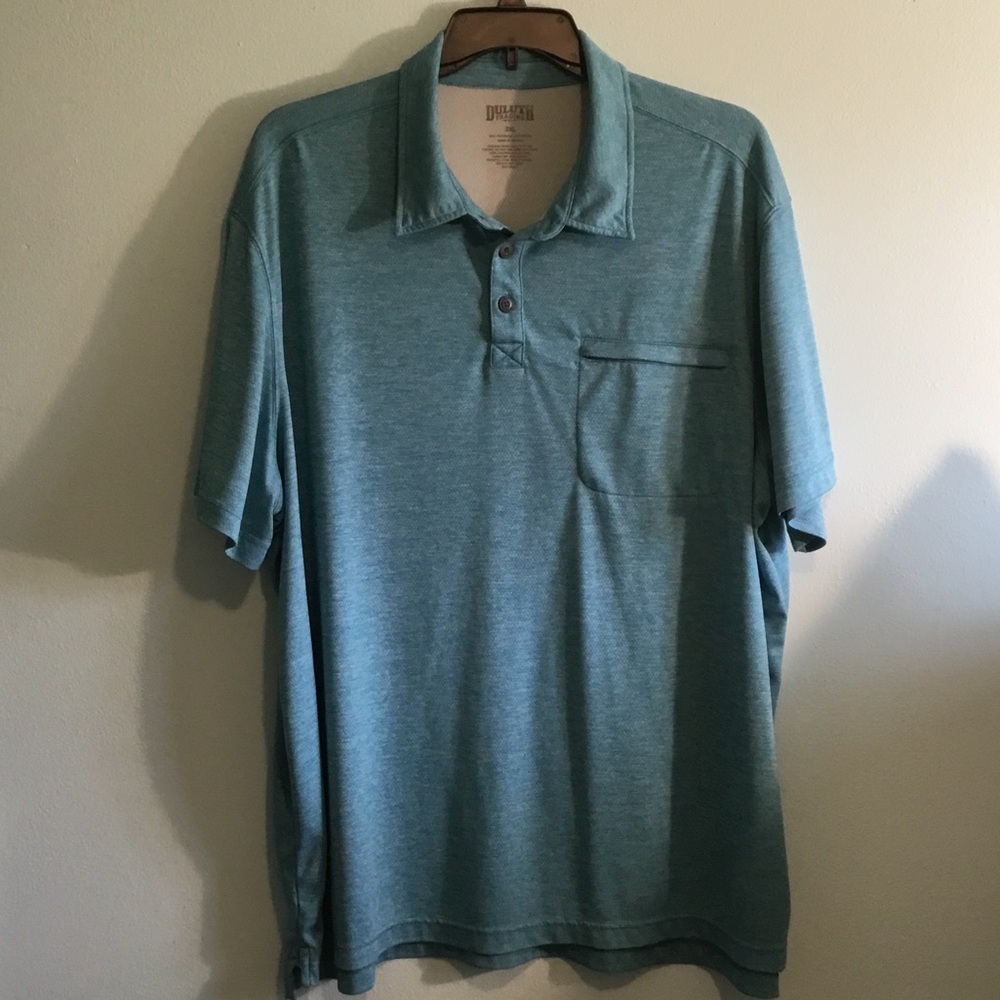Duluth Trading Co Teal Short-Sleeve Polo with Chest Pocket